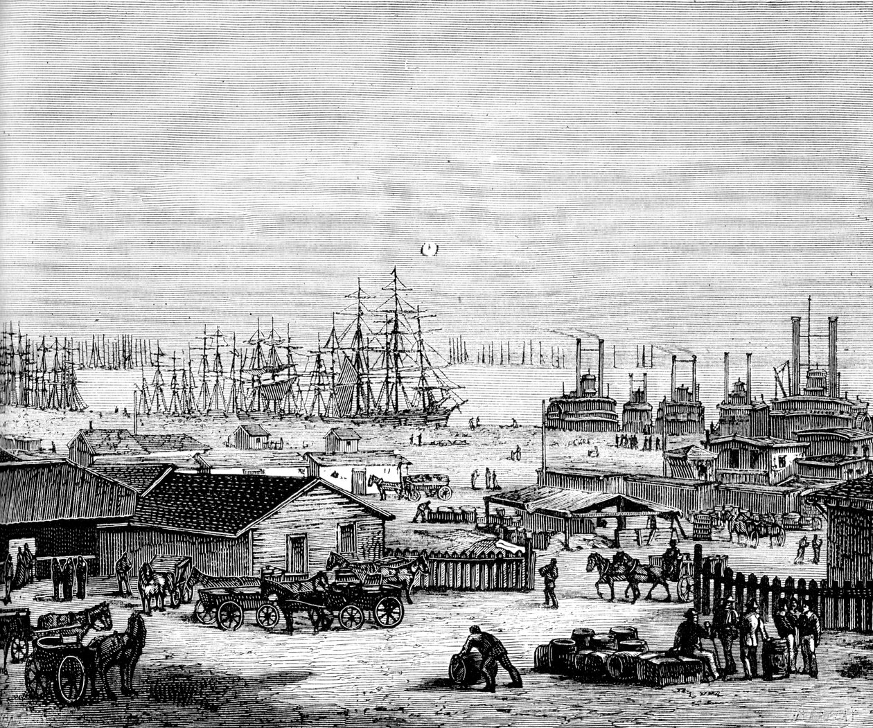 Die Ufer des Mississippi, um 1860er Jahre von Unbekannt