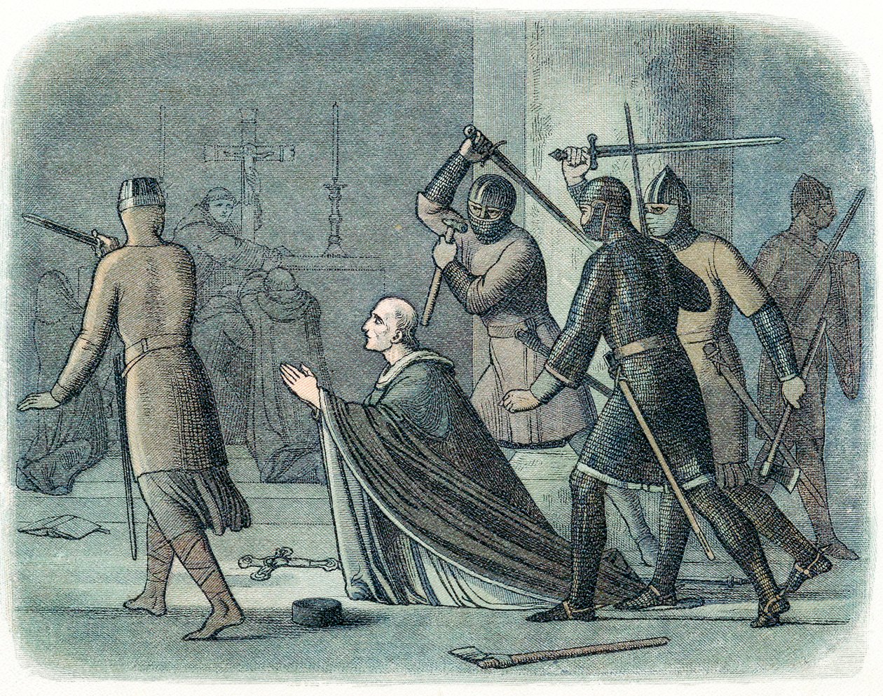 Der Mord an Thomas Becket, 1170, 1864 von Unbekannt