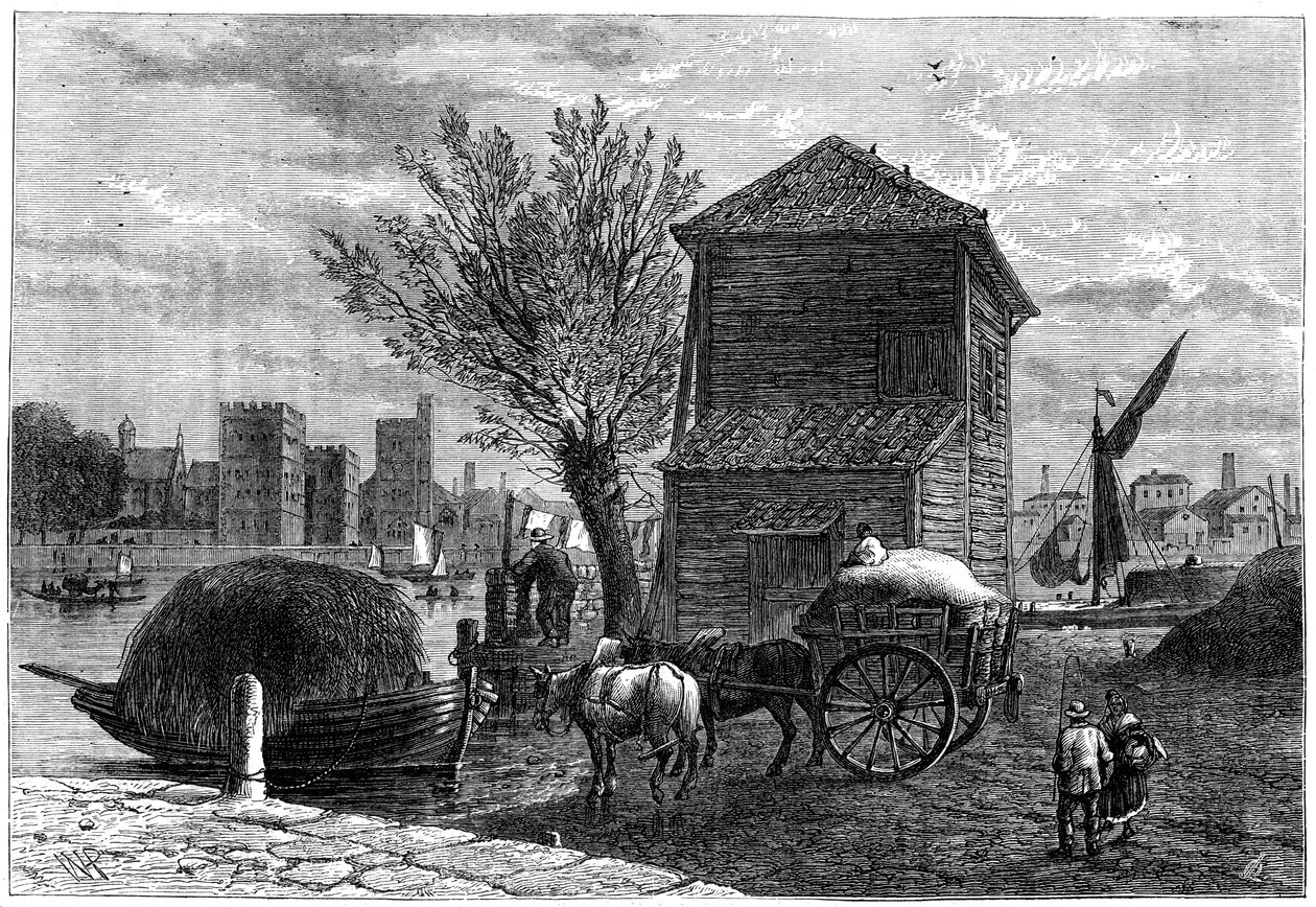 Die alte Pferdefähre, London, um 1800 von Unbekannt