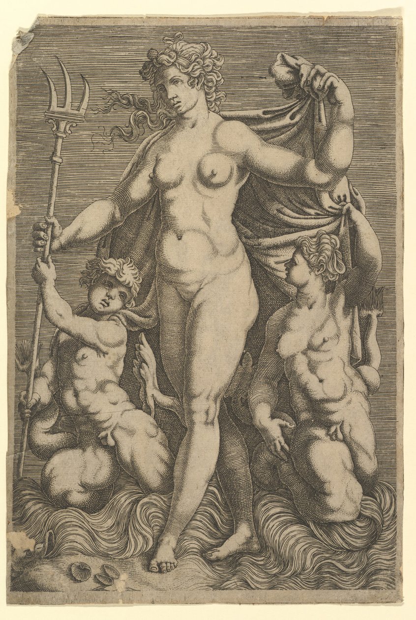 Thetis stehend mit zwei Tritonen von Unbekannt