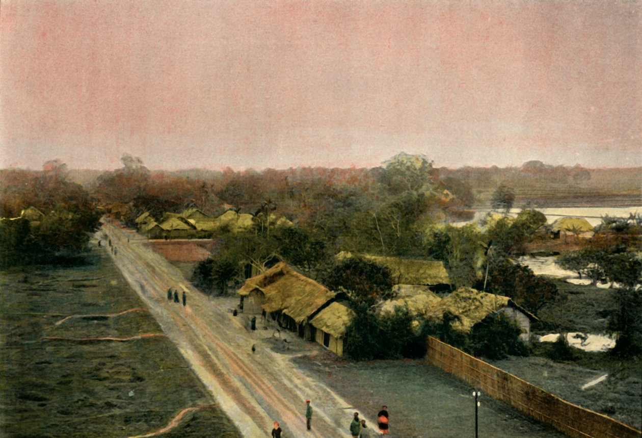 Ein Dorf in Tonkin, 1900 von Unbekannt