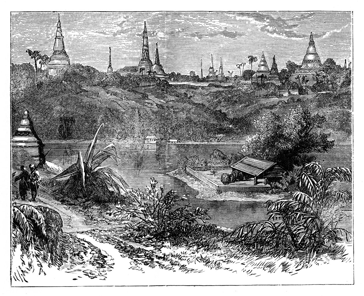 Ansicht in der Nähe von Rangoon, Burma, um 1888 von Unbekannt