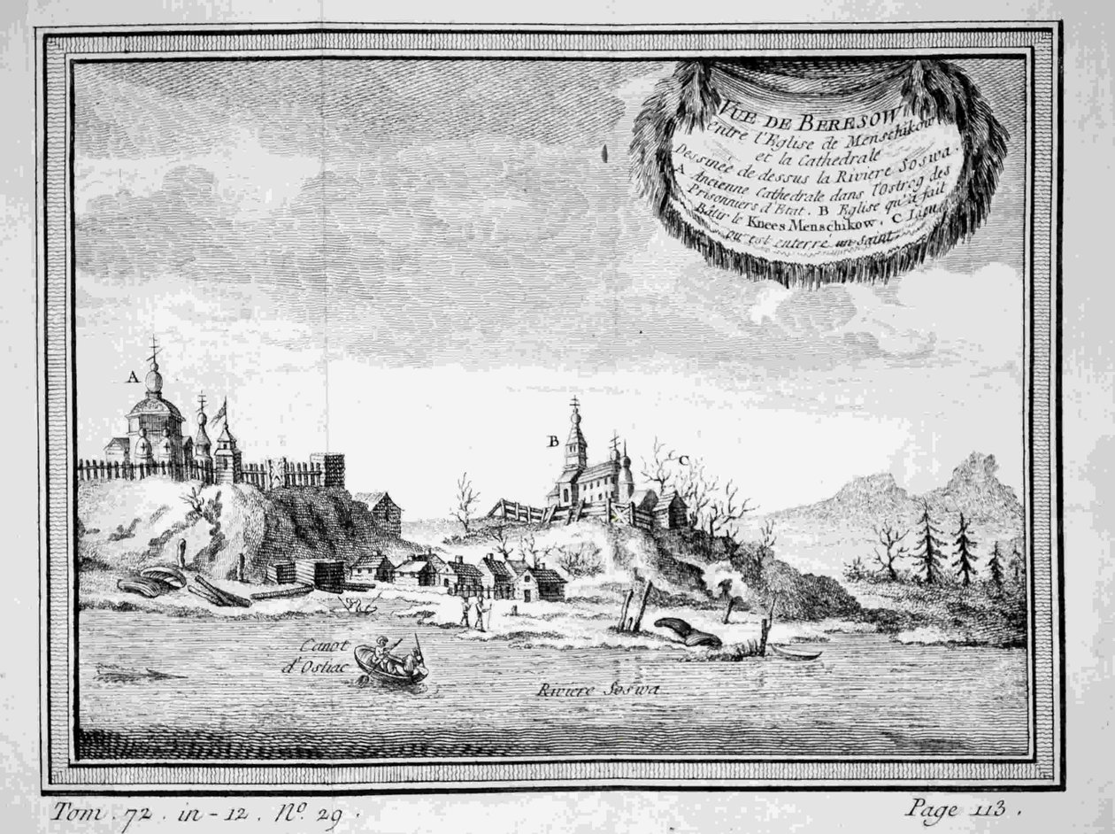 Blick auf Beryozovo vom Sosva-Fluss von Unbekannt