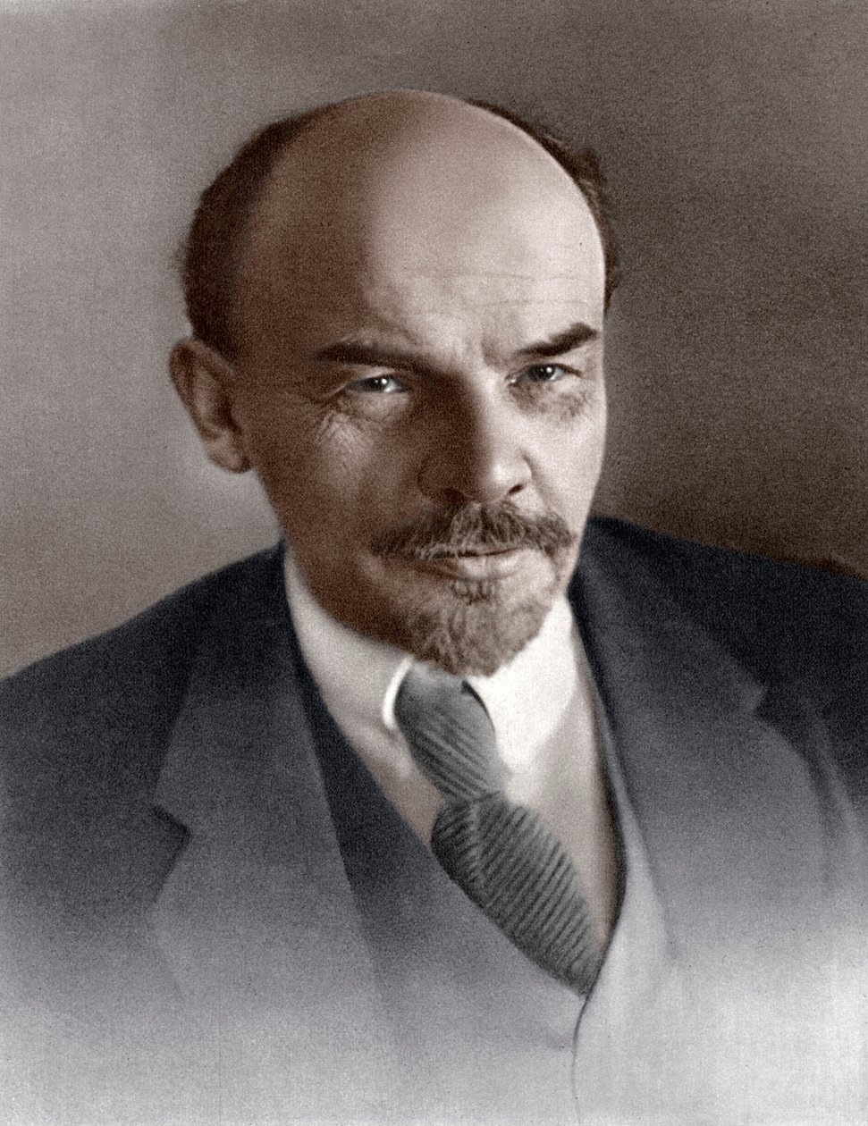 Wladimir Iljitsch Uljanow Lenin, russischer bolschewistischer Revolutionär, um 1917 von Unbekannt