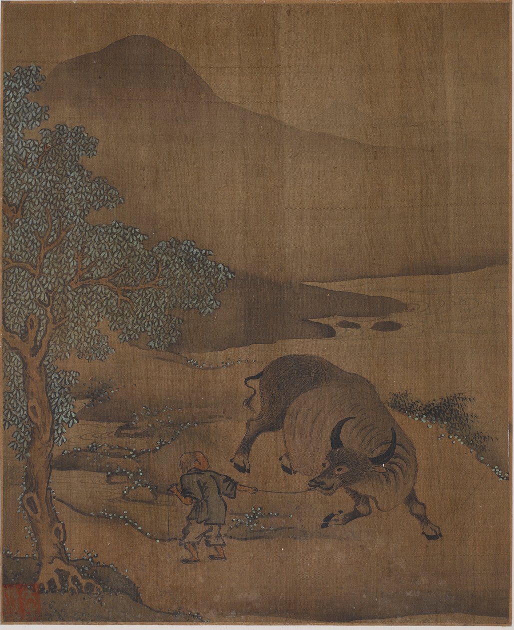 Wasserbüffel und Hirtenjunge, möglicherweise Ming-Dynastie, 1368-1644 von Unbekannt