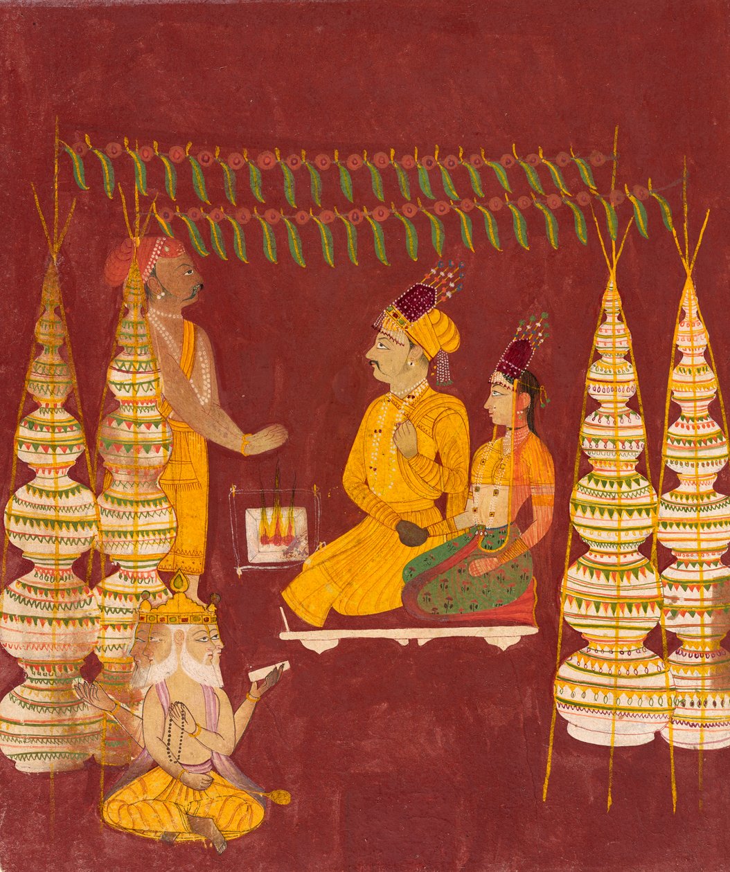 Hochzeitszeremonie mit Brahma als Teilnehmer von Unbekannt