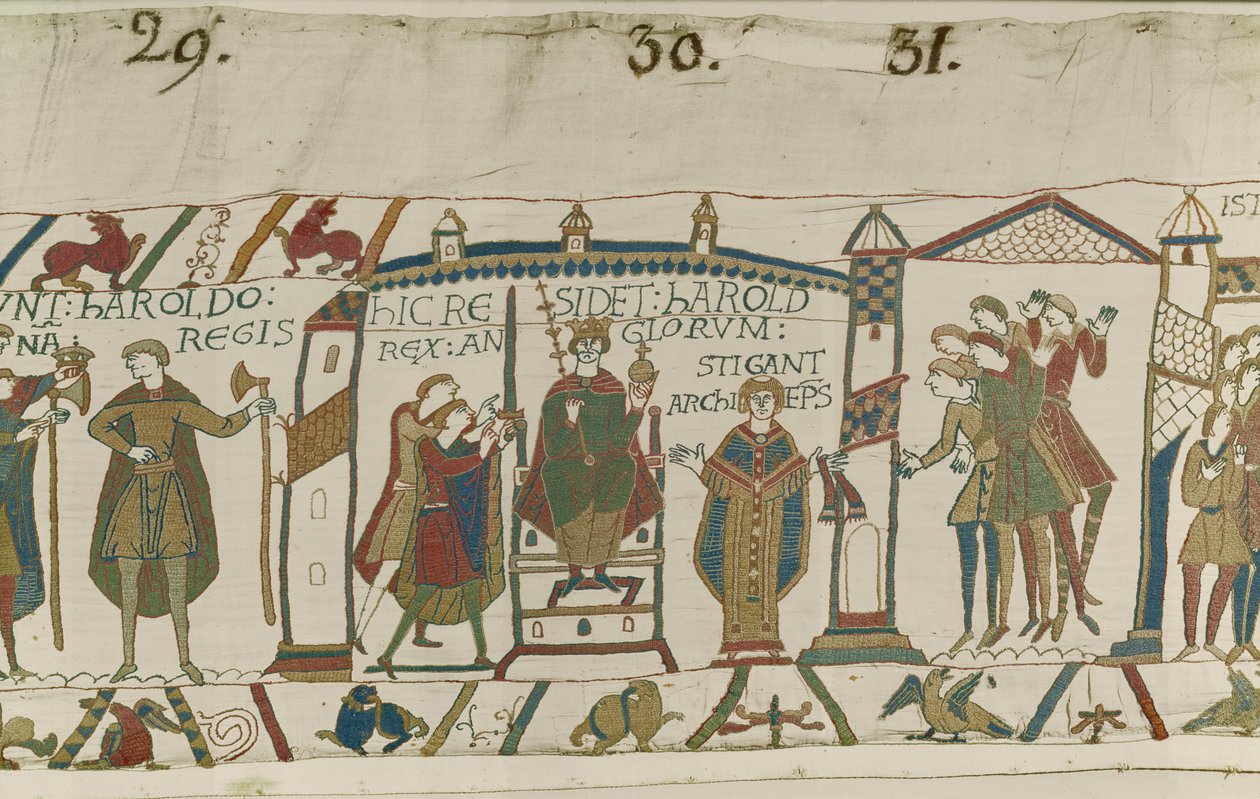 Krönung von Harold zum englischen König, Teppich von Bayeux von Unbekannt Unbekannt