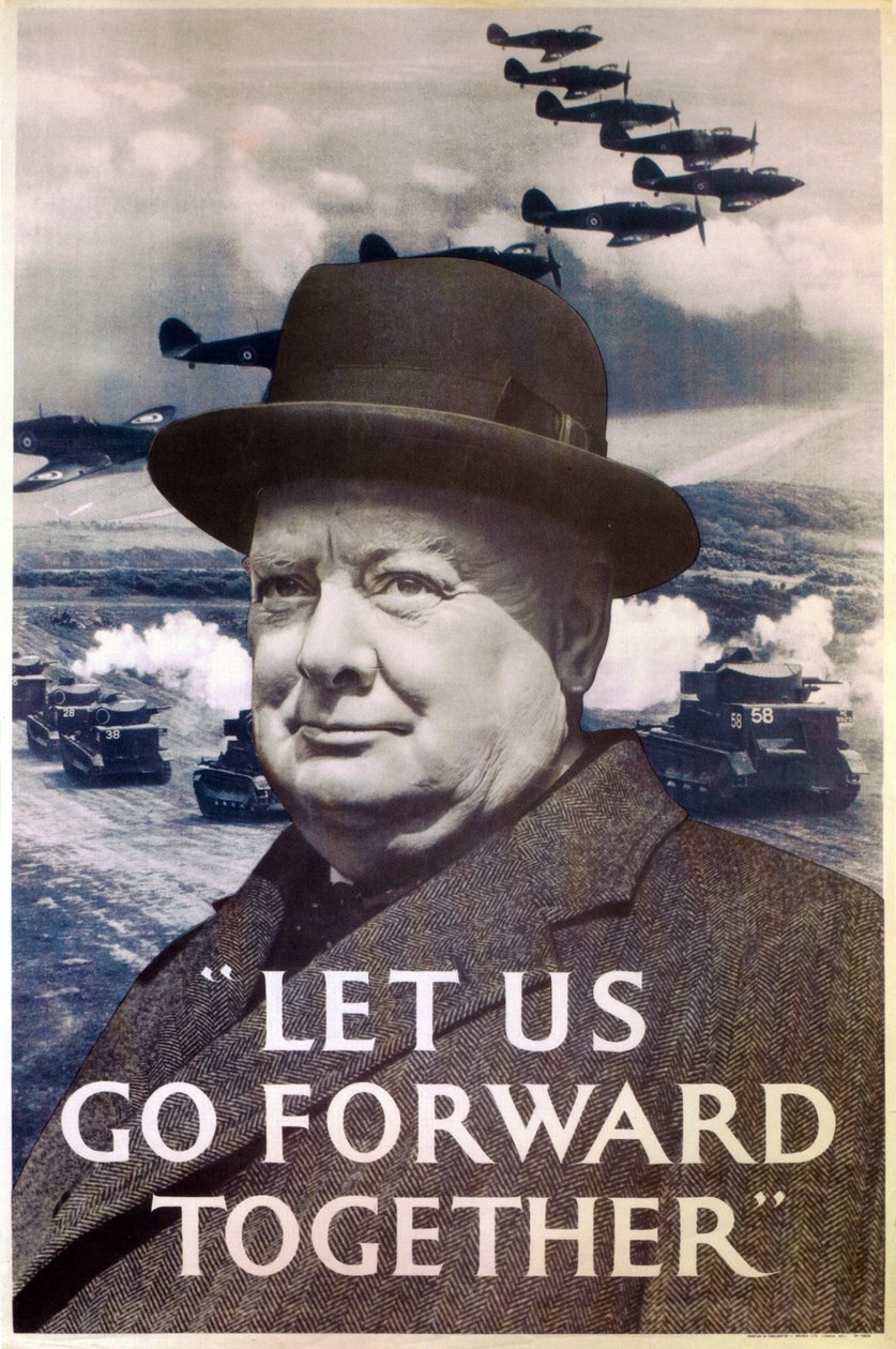 "Lasst uns gemeinsam voranschreiten", Propagandaposter aus dem Zweiten Weltkrieg, 1940 von Unbekannt Unbekannt
