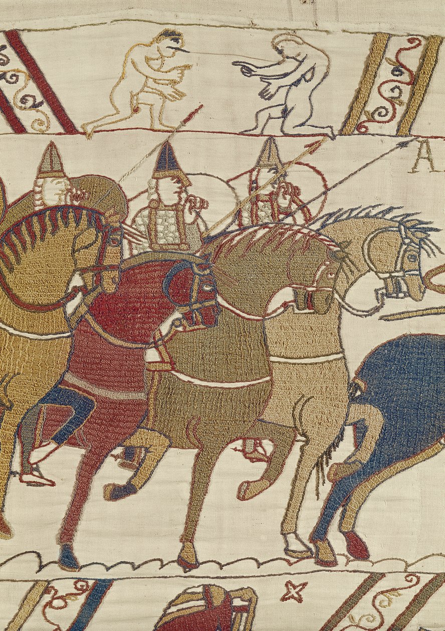 Die Normannen brechen von Hastings auf, um Harold anzugreifen, Teppich von Bayeux von Unbekannt Unbekannt