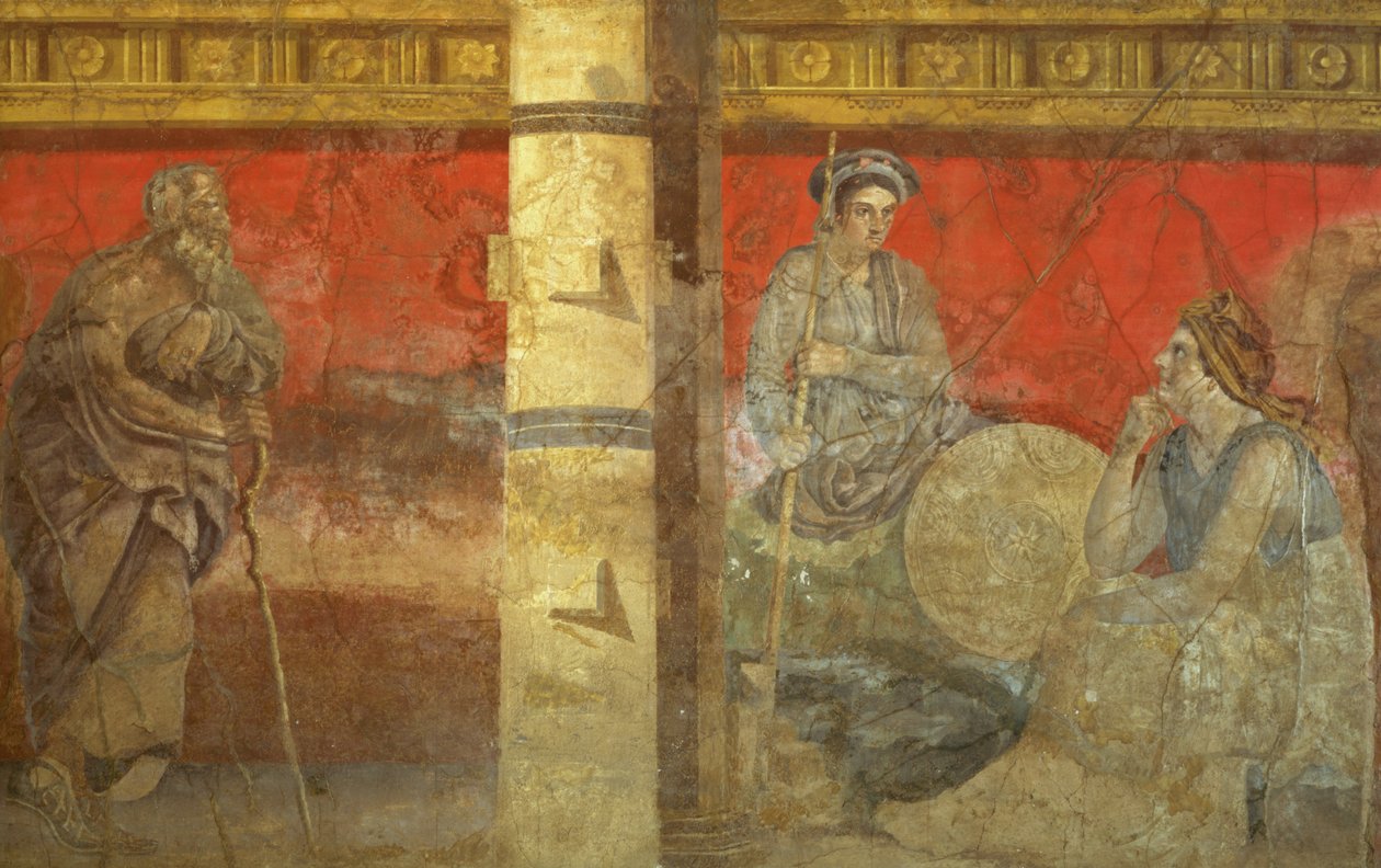 Die Personifikation von Makedonien und ein Philosoph, aus der Villa von P. Fannius Synistor, Boscoreale, ca. 50-40 v. Chr. von Unbekannt Unbekannt