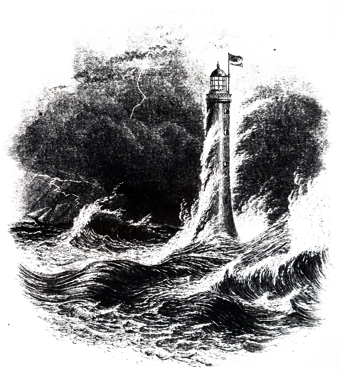 Bell Rock Leuchtturm in einem Sturm von Unbekannt