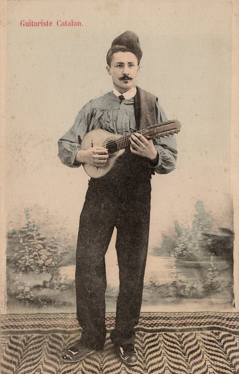 Katalanischer Gitarrist, um 1910 (Postkarte) von Unbekannter Künstler