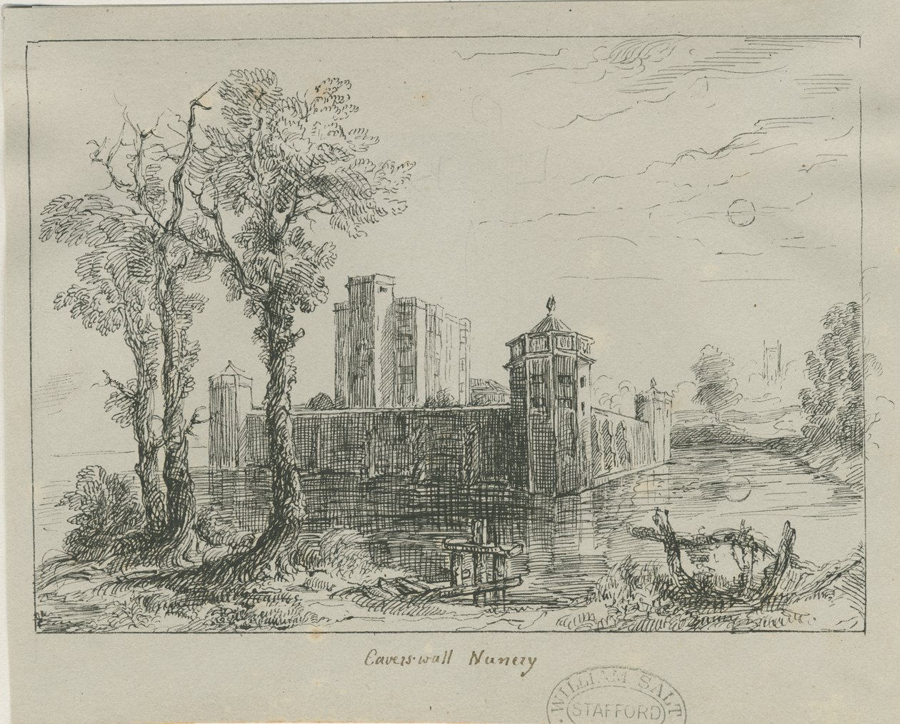Caverswall Castle: Tintenzeichnung, nd [?19. Jahrhundert] von Unbekannt