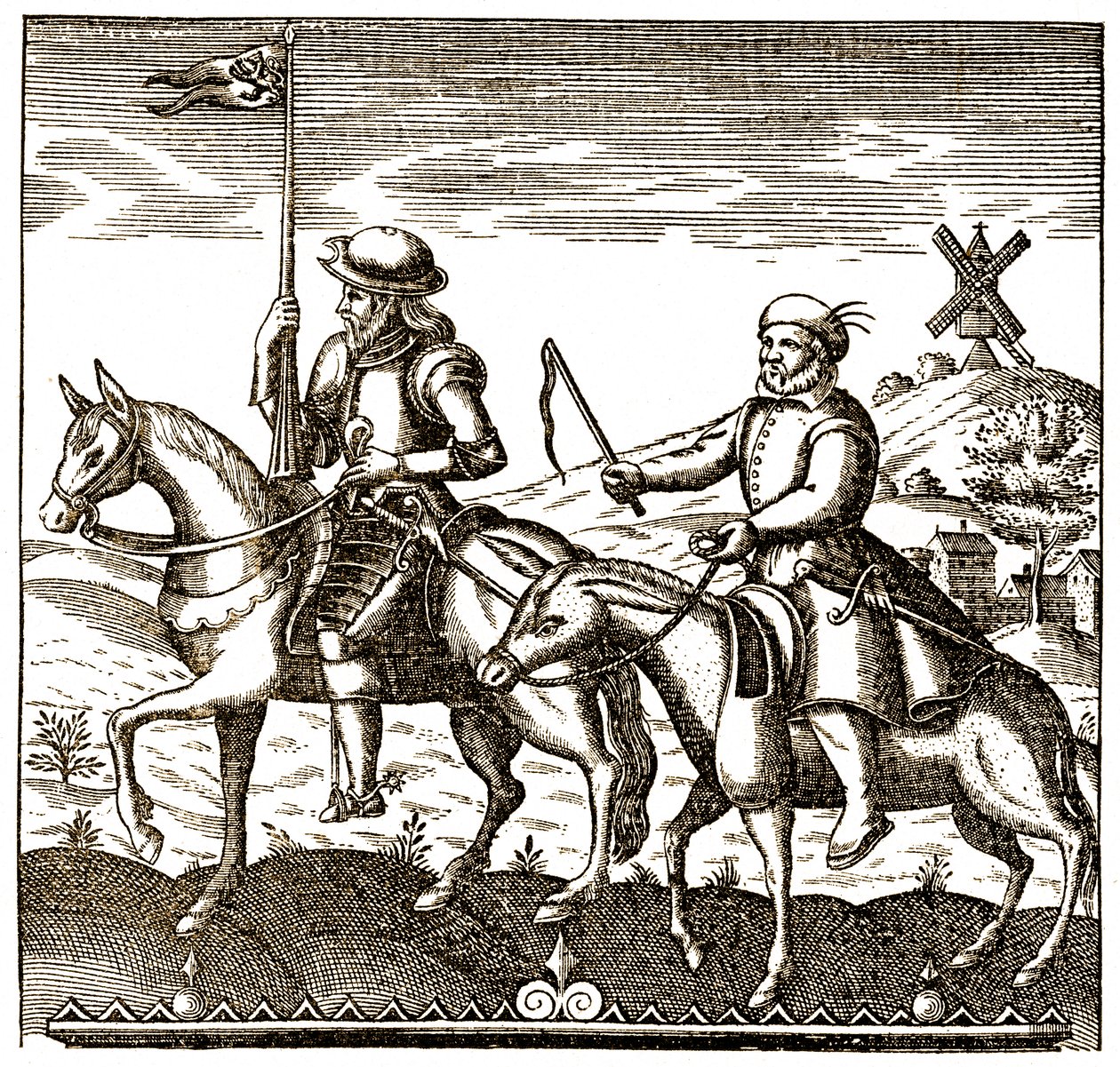 Don Quijote und Sancho Panza von Unbekannter Künstler