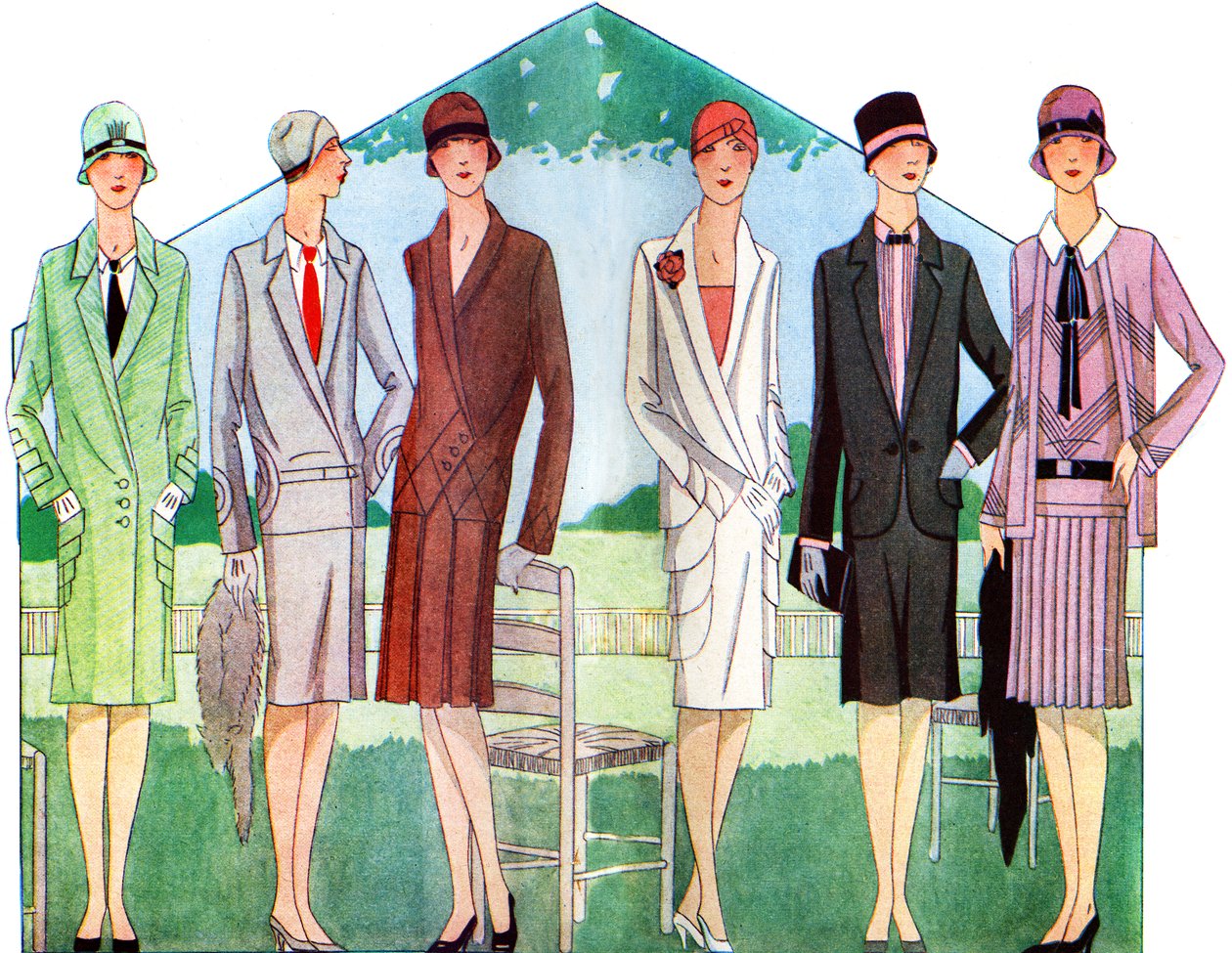 Mode: Mäntel und Anzüge im Frühling 1928 von Unbekannter Künstler