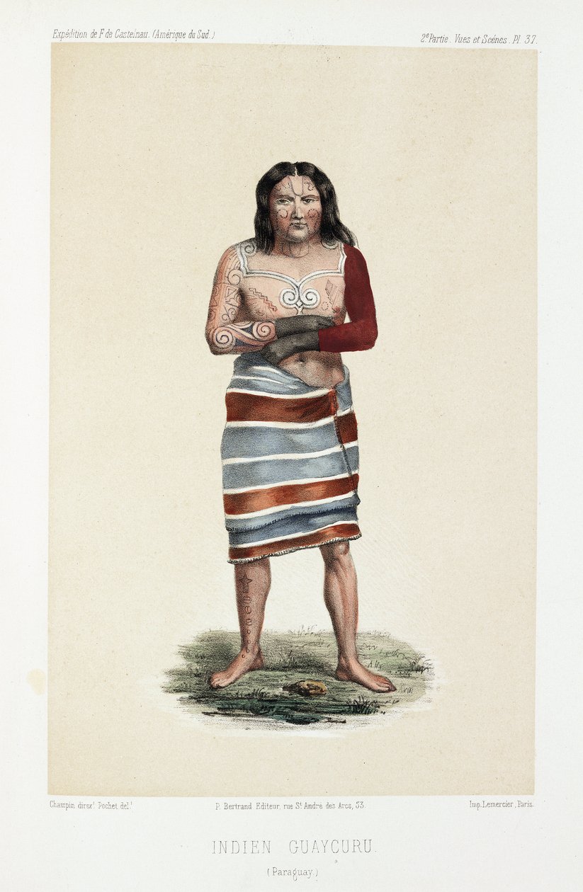 Guaycuru-Indianer, Paraguay, ca. 1843-1847 von Unbekannt