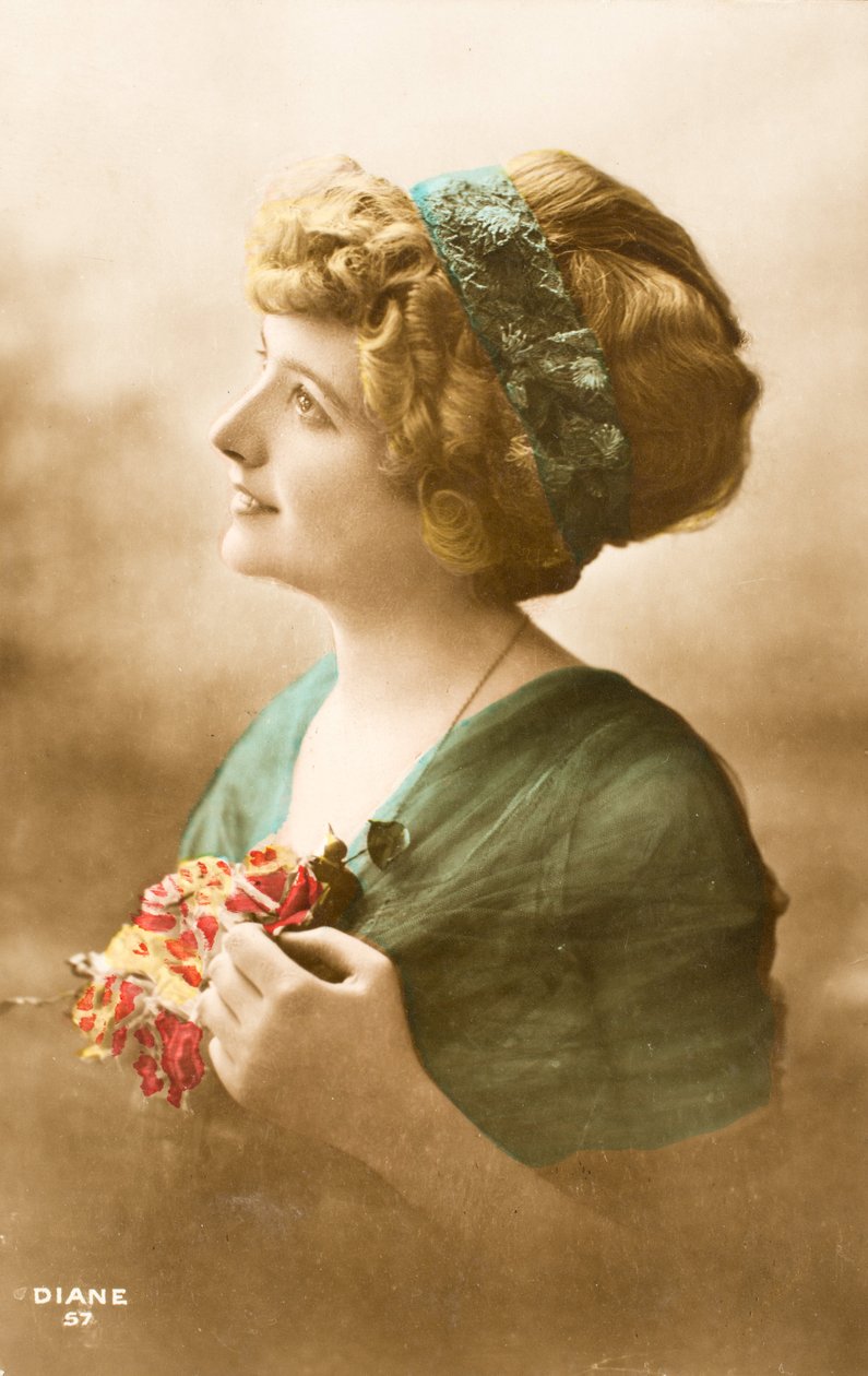 Alte Postkarte Diana Frau Belle Epoque von William M. Timlin