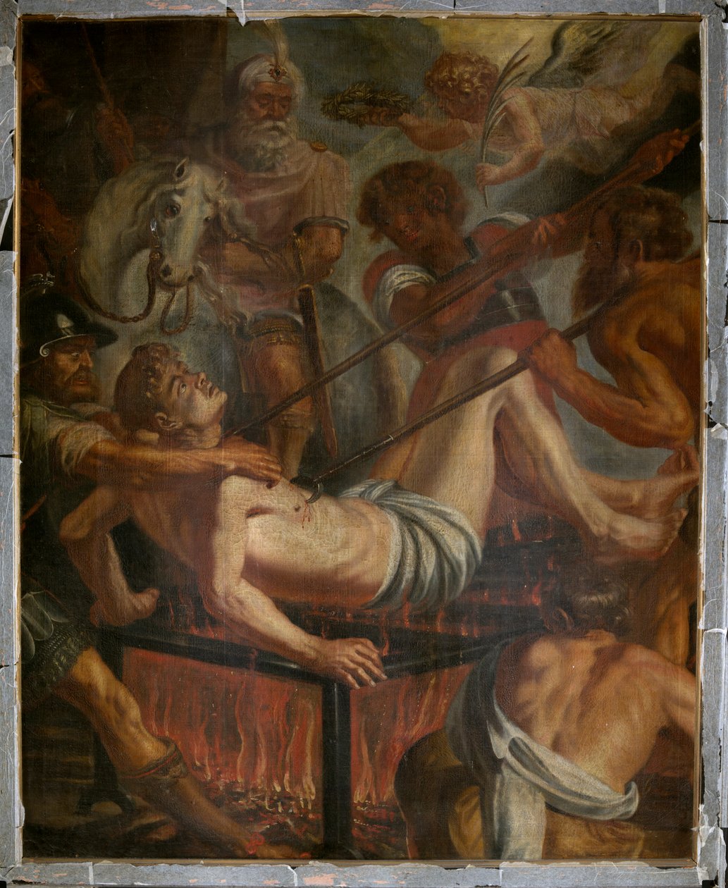 Pfarrkirche (Parochiekerk Sint-Laurentius). Gemälde. von Unbekannter Künstler
