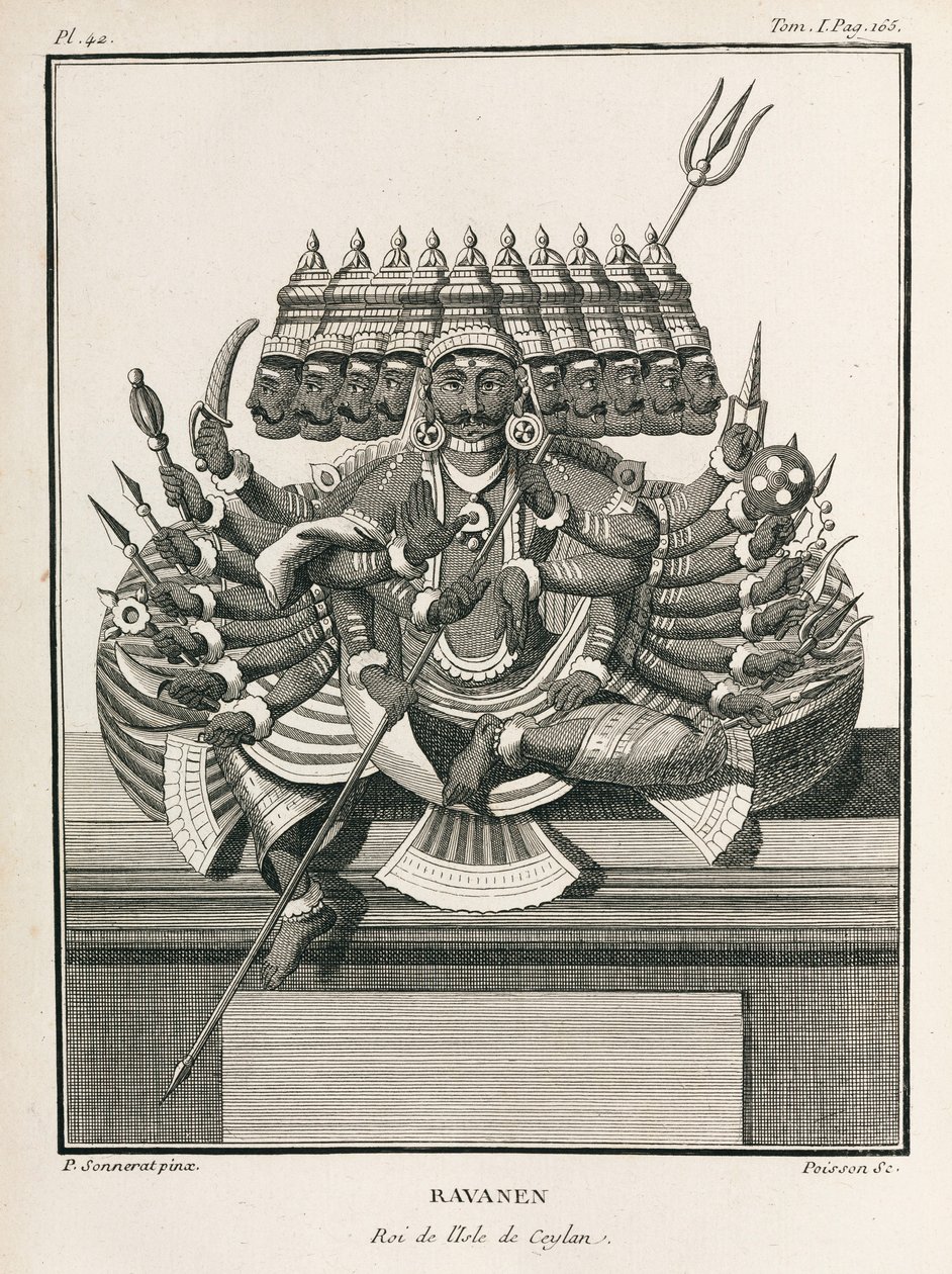 Ravanen, König der Insel Ceylon von Unbekannt
