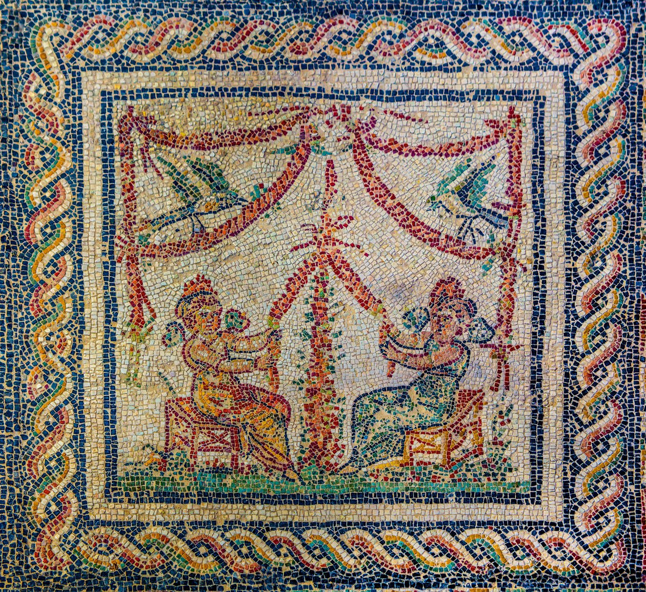 Römische Villa mit wunderbaren Mosaikböden von Unbekannter Künstler