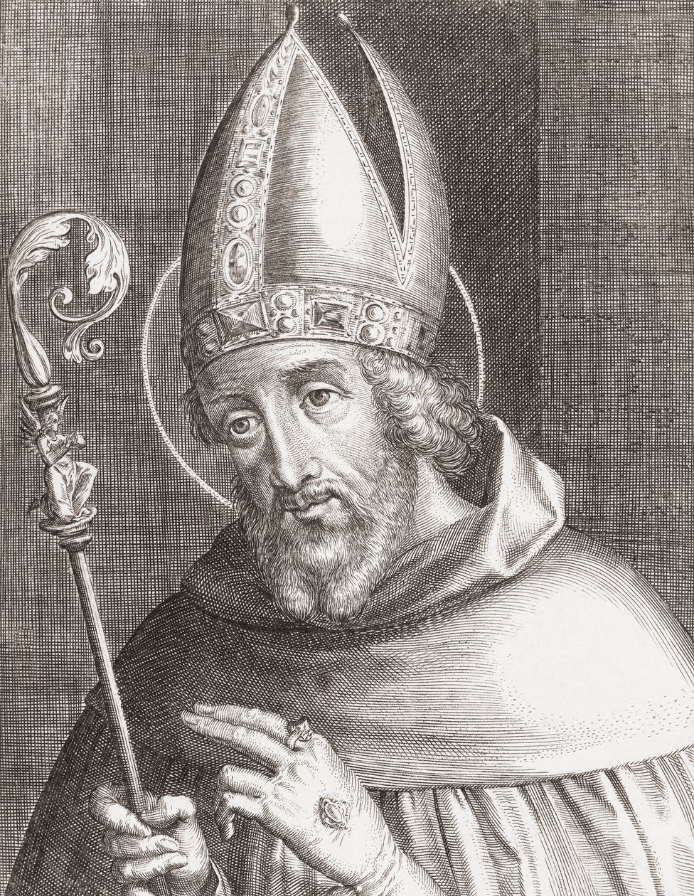 Heiliger Augustinus von Hippo (Gravur) von Alec Hunter