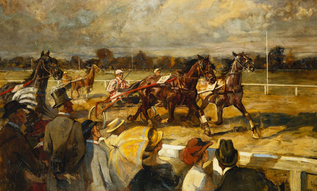 Trabrennen, Hoppegarten, Berlin, um 1900 von Unbekannt