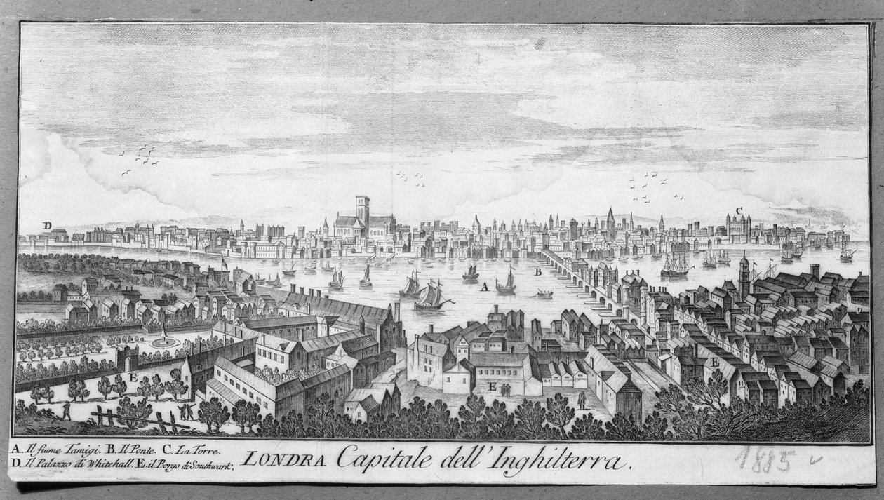 Ansicht von London, Druck von Unbekannt