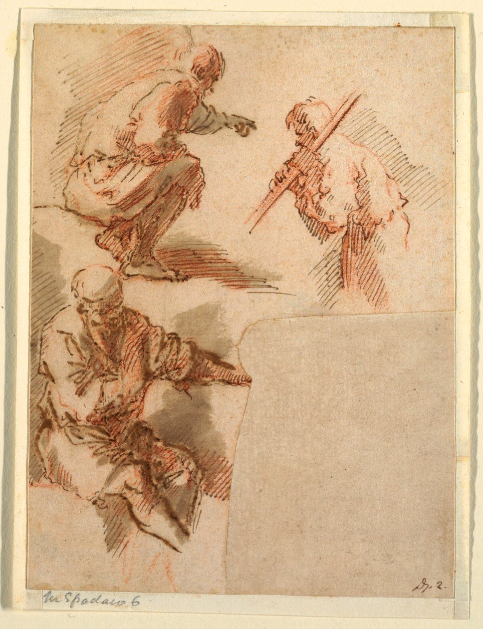 Zeichnung, Drei Männer, 1630–1640 von Unknown