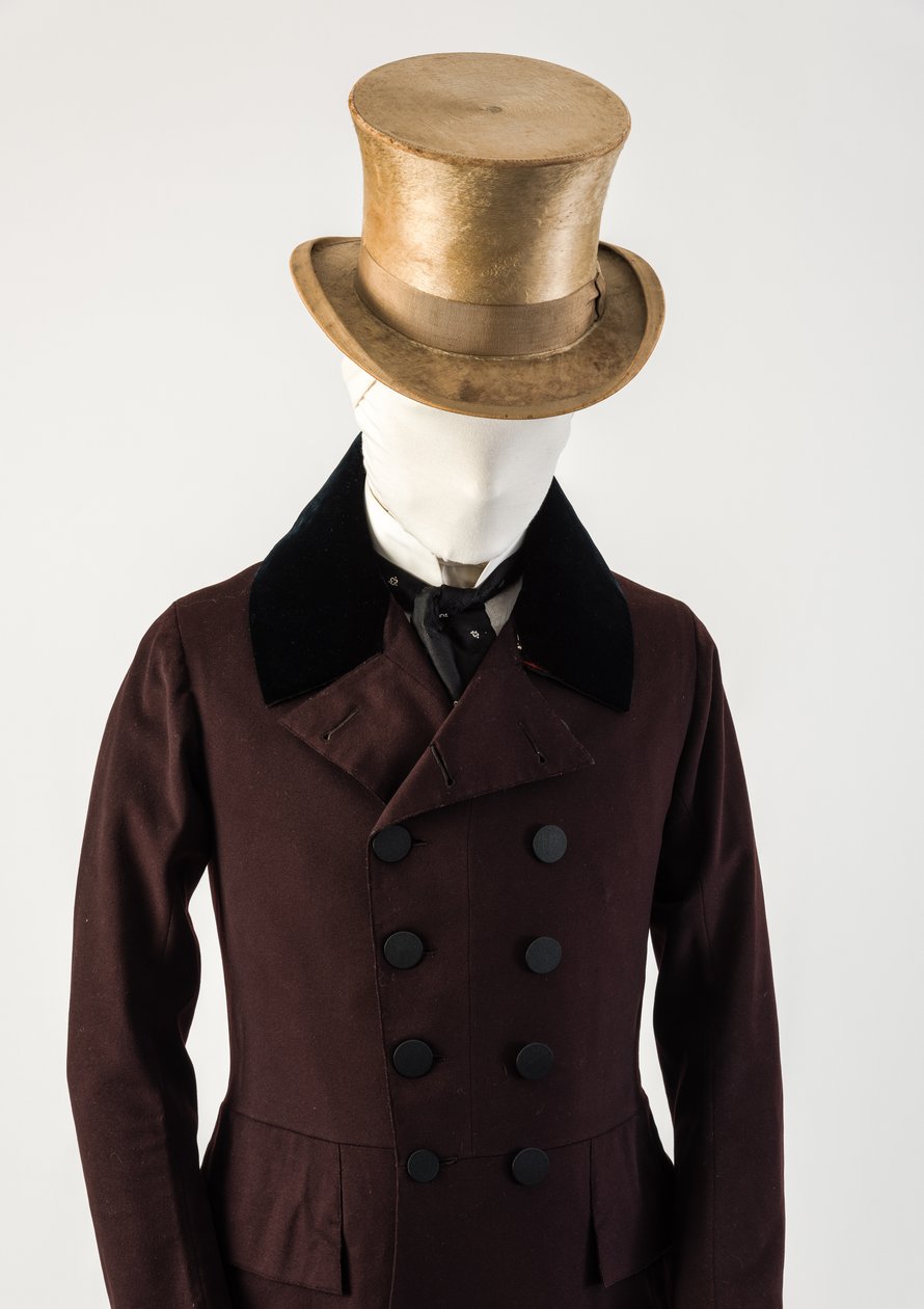 Hellbrauner Biberfell-Zylinder für Männer, 1850er Jahre von Unbekannt Unbekannt