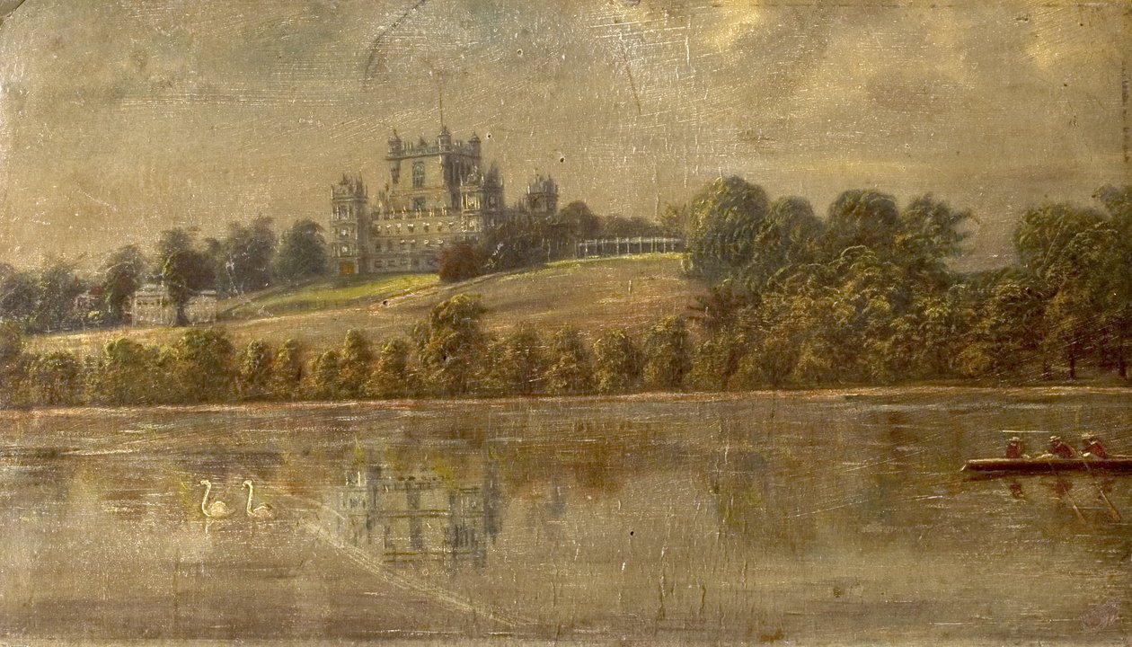 Wollaton Hall, Nottingham, vom See aus, ca. 1890 von Unknown