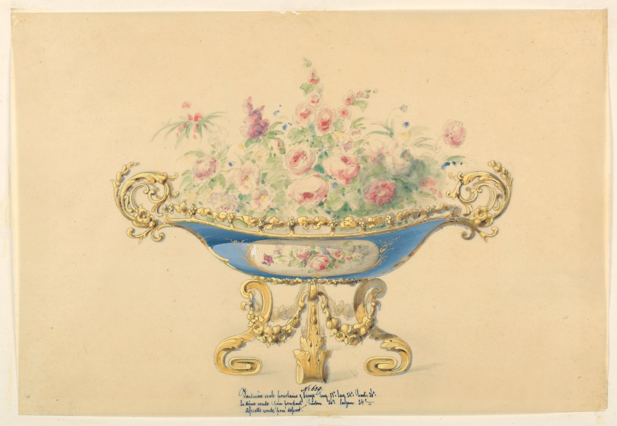 Zeichnung, Design für eine Jardiniere, ca. 1855 von Unknown