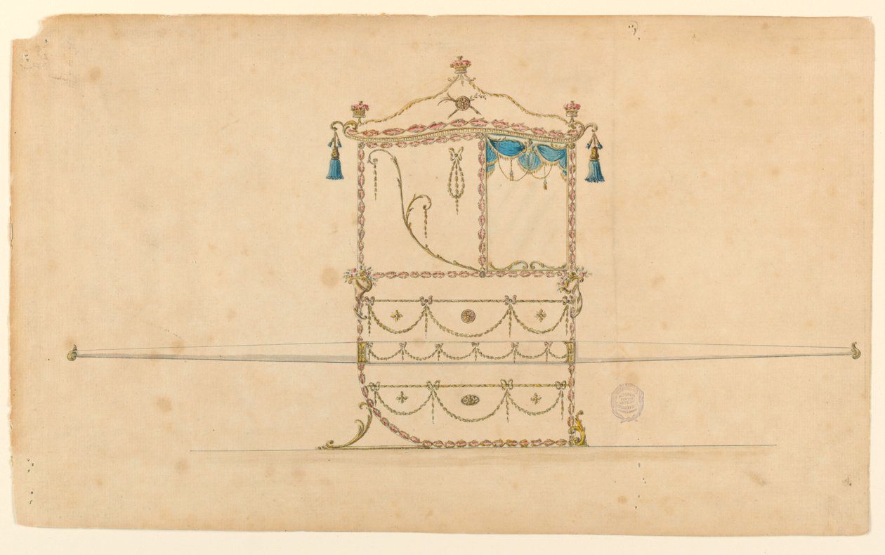 Entwurf für einen Sänftenstuhl, 1770–1775 von Unknown