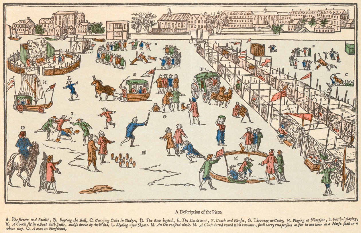 Frostmesse auf der Themse, London, 1683 von Unknown