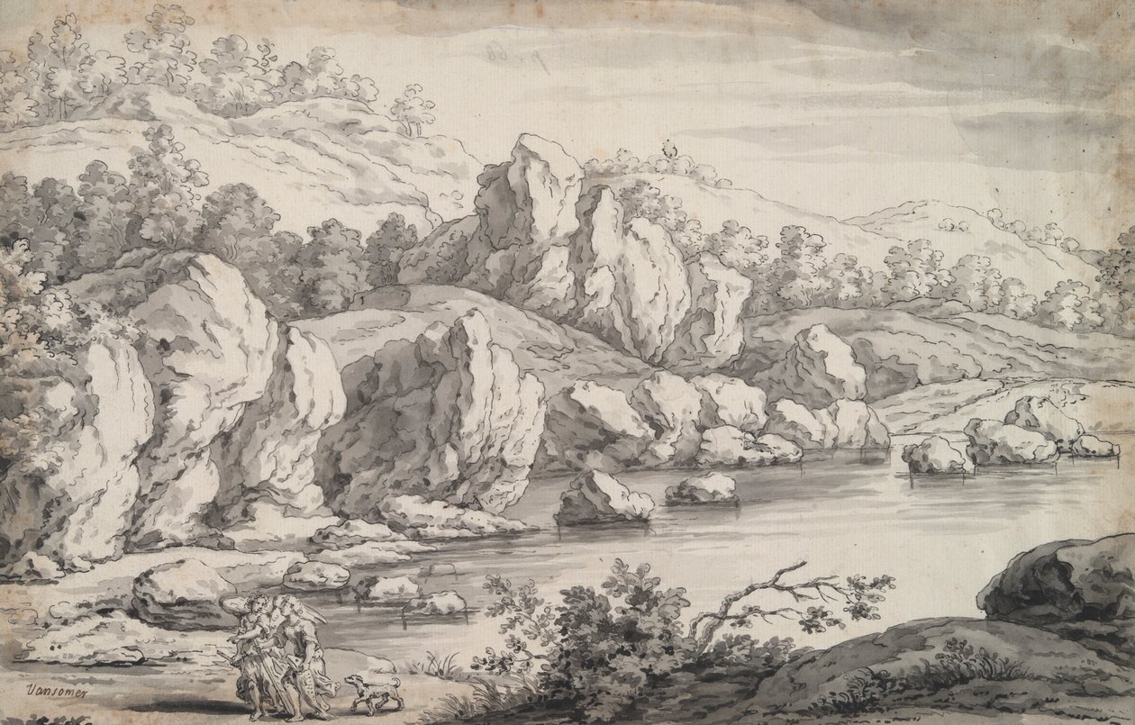 Landschaft mit Tobit und Engel von Unknown