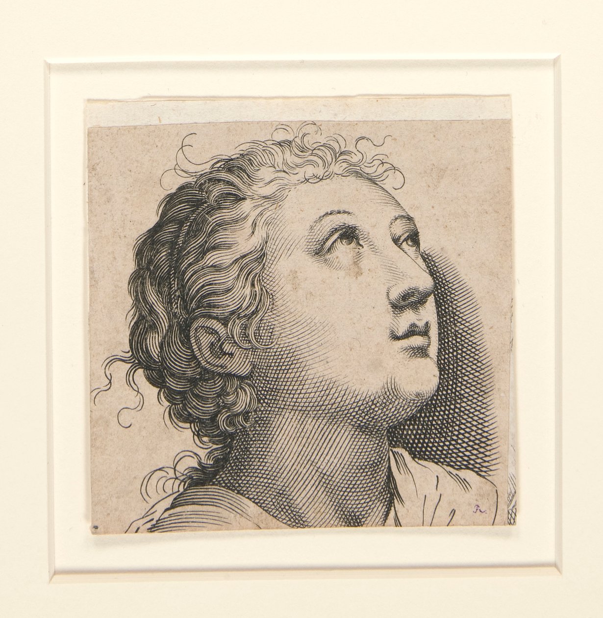 Ohne Titel (Frau schaut nach oben) von Unknown