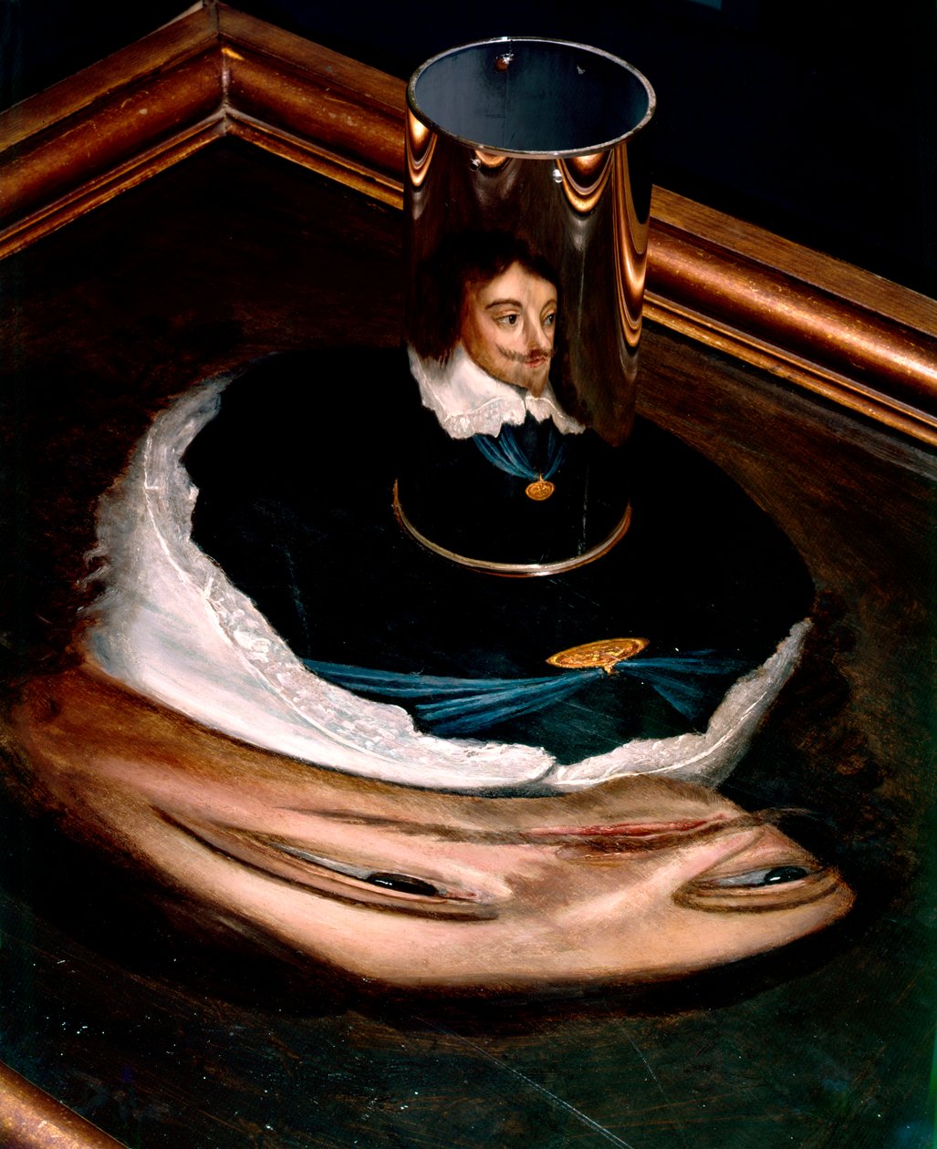 Anamorphes Porträt von Charles I. von Unknown