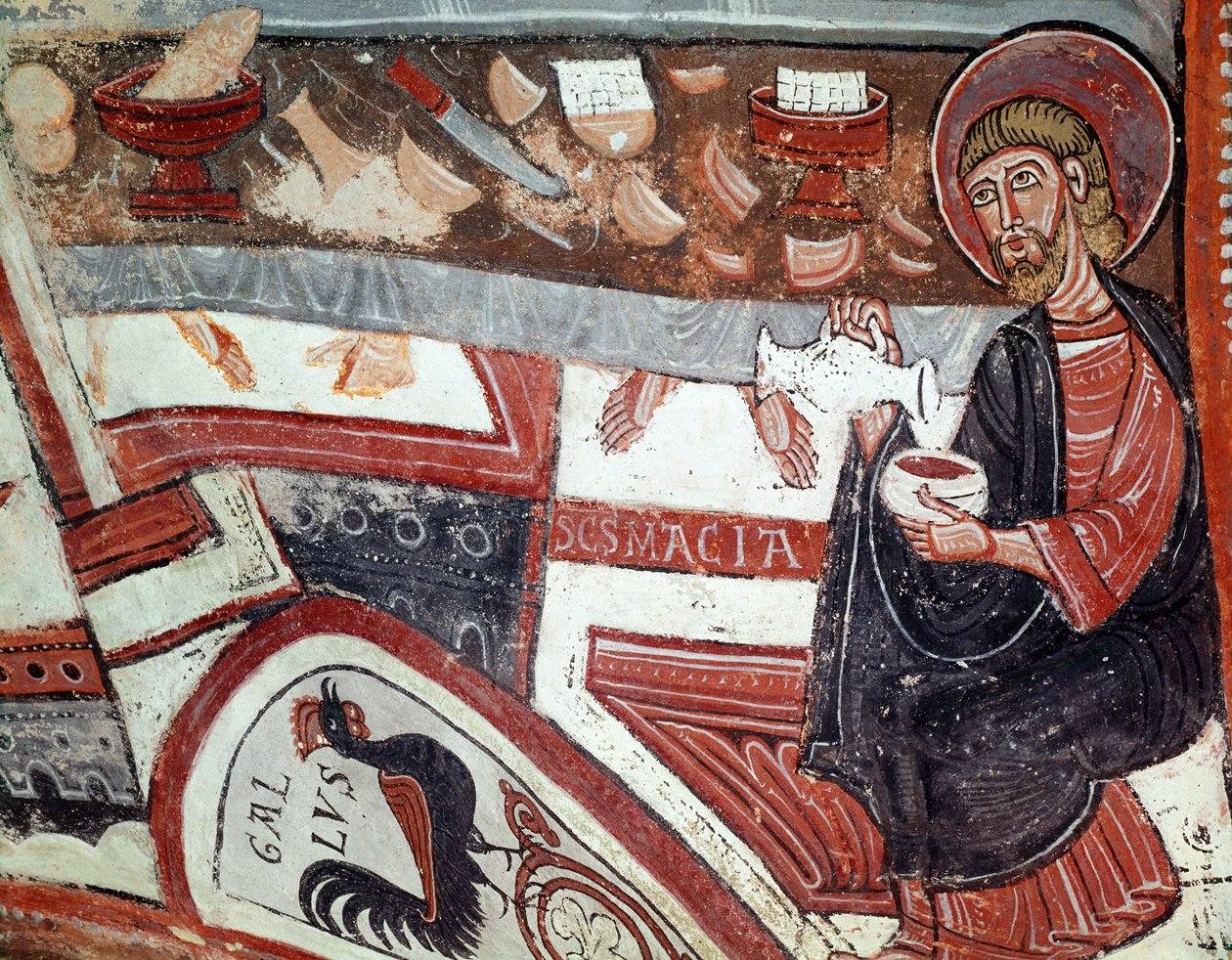 Apostel, der Wein serviert (Detail) von Unknown artist