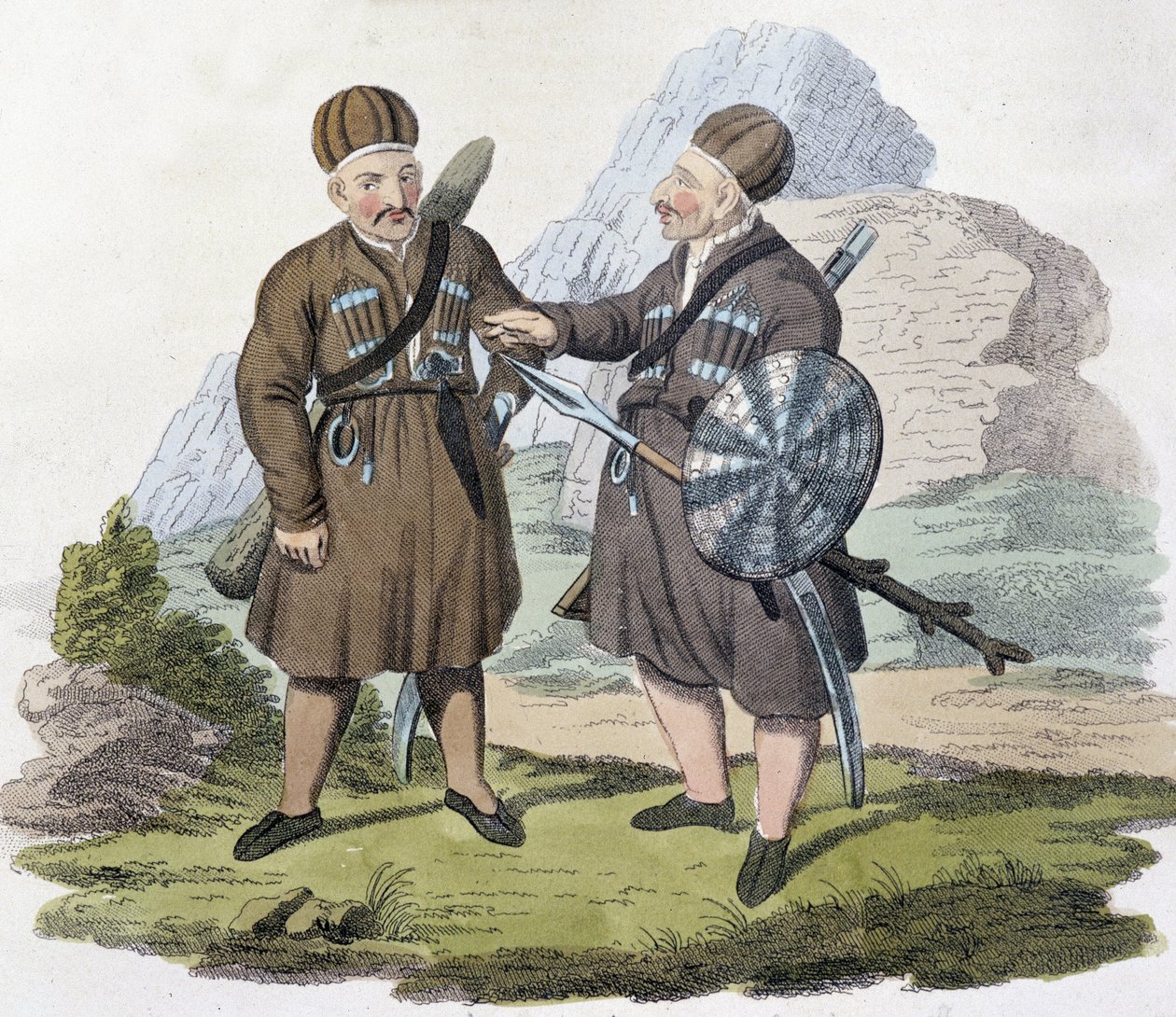 Kaukasische Krieger, Anfang 19. Jahrhundert von Unknown artist