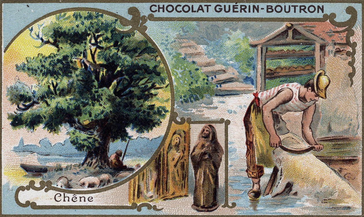 Chromolithographie-Verpackung von Guérin Boutron Schokoladen. 19. Jahrhundert von Unknown artist