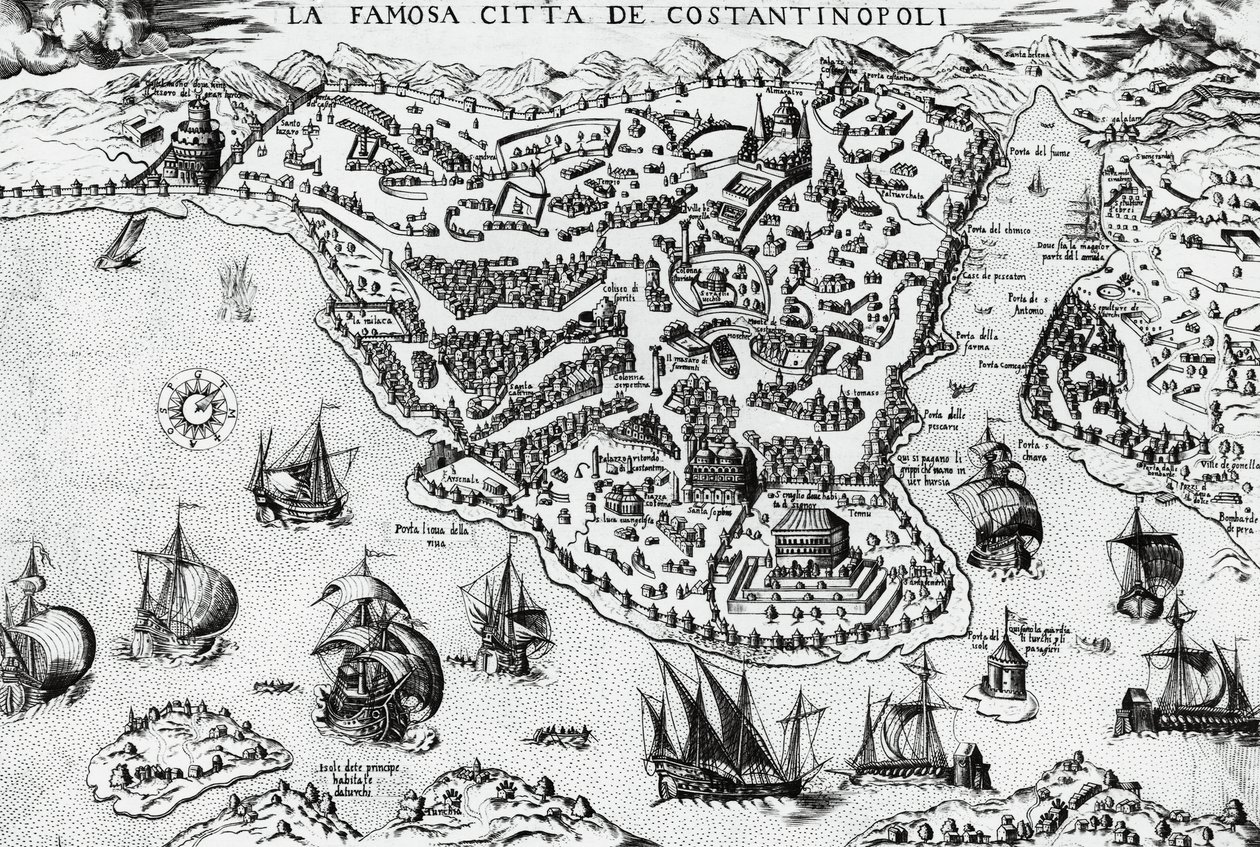 Stadt Konstantinopel, Gravur von Unknown artist