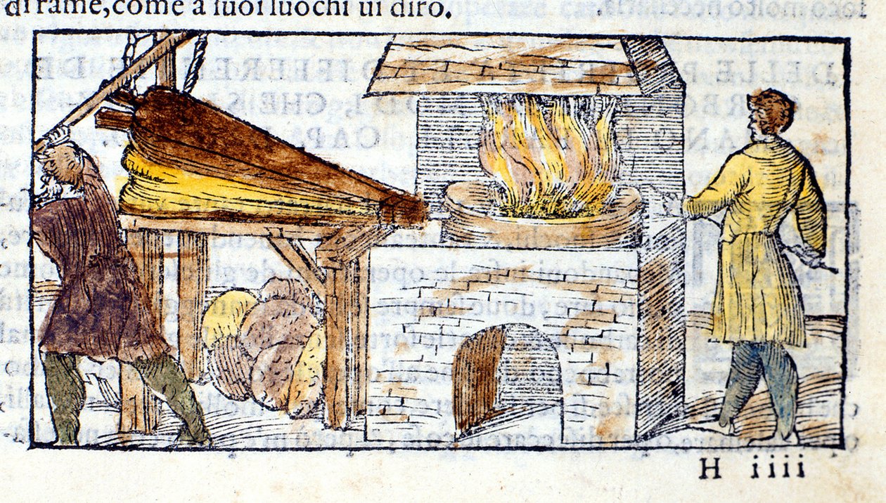 Schmiede - in „Pirotechnia“ von Biringuccio von Unknown artist