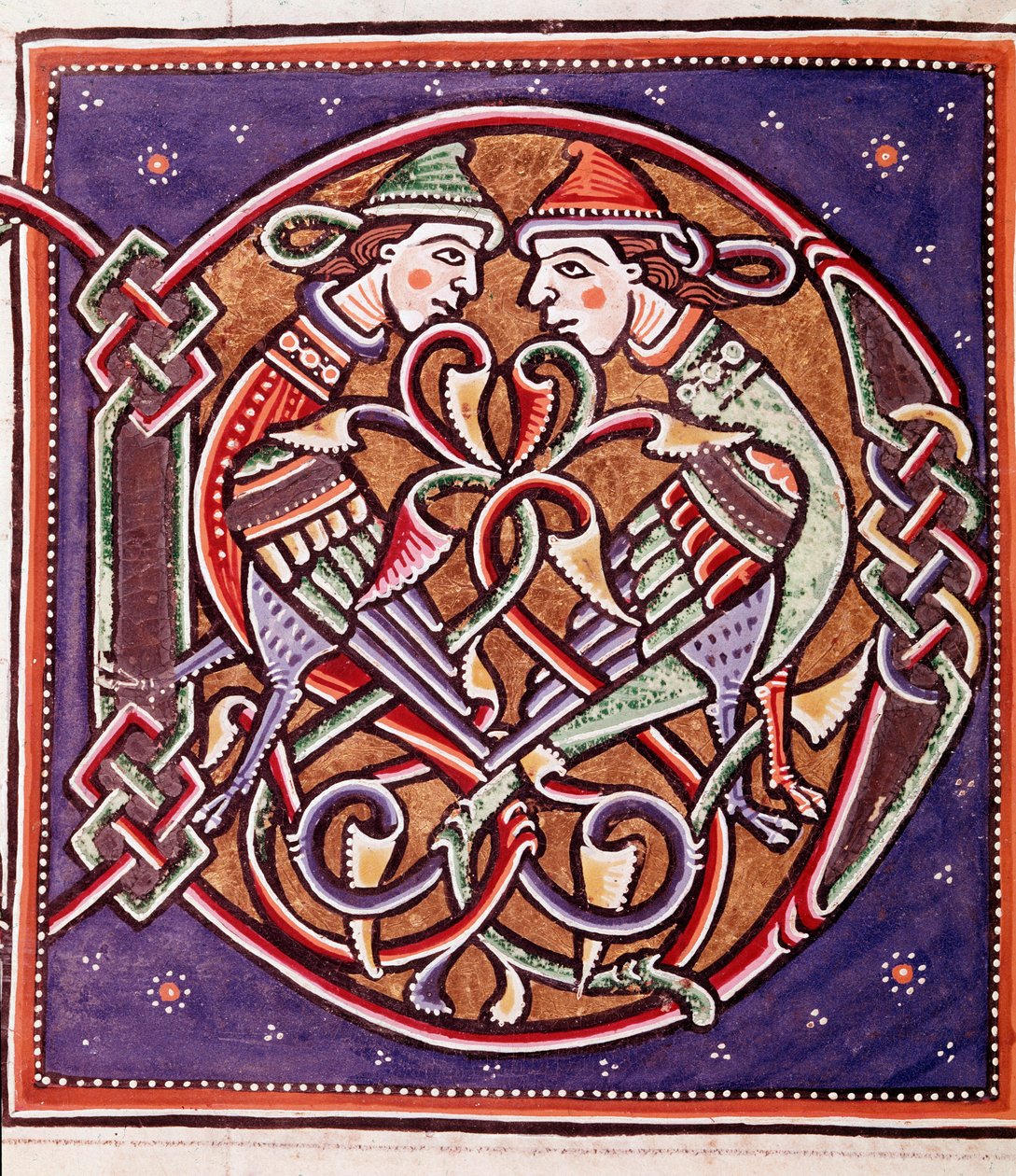 Initiale D mit imaginären Kreaturen von Unknown artist