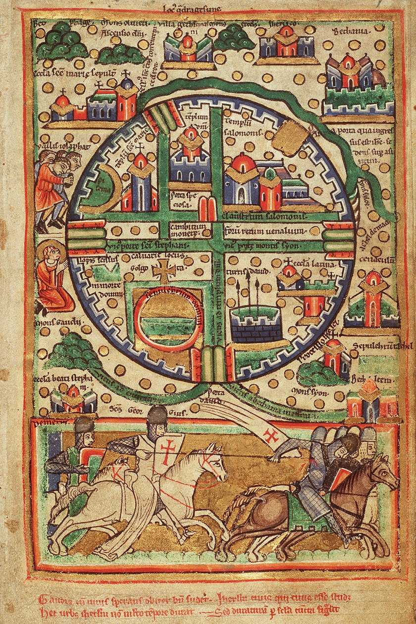 Karte von Kreuzfahrer-Jerusalem von Unknown artist