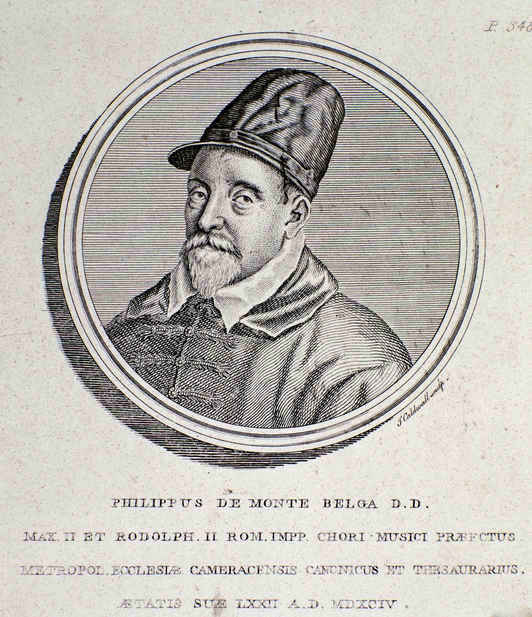Porträt von Philippe de Monte (Stich) von Unknown artist