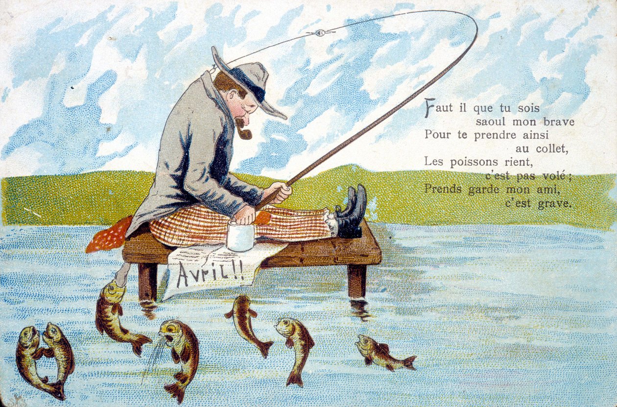 Postkarte für den 1. April von Unknown artist