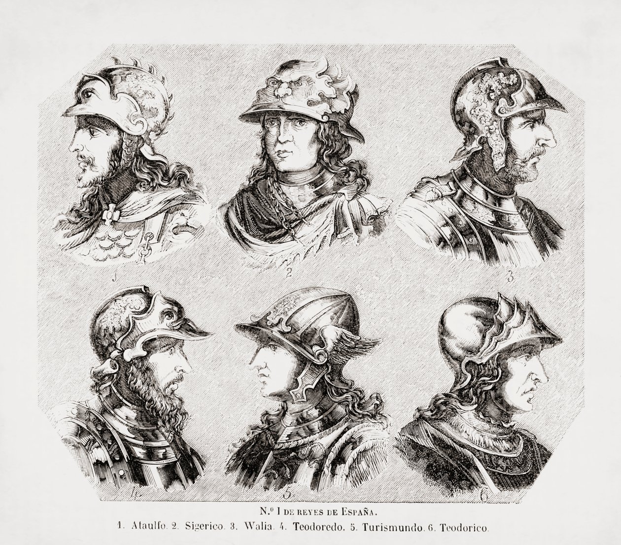 Sechs Westgotenkönige von Spanien von Unknown artist
