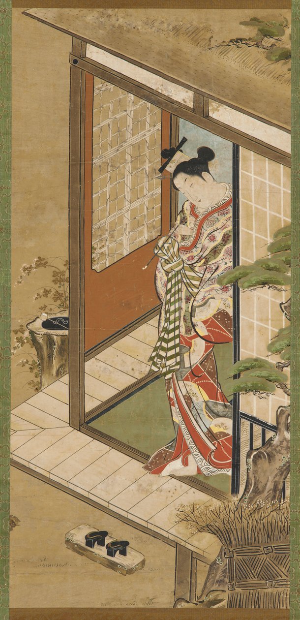 Eine <em>yujo</em> mit einer Pfeife von Unknown artist