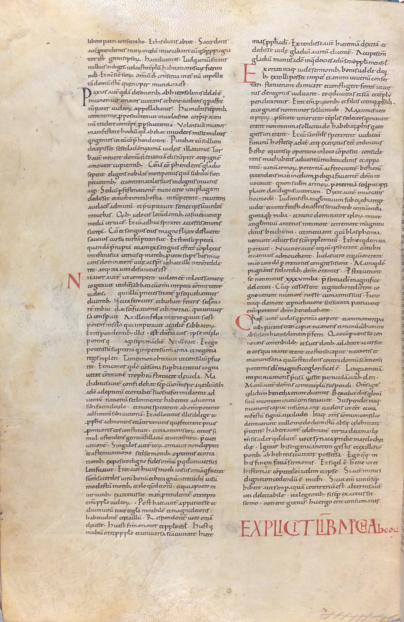 Eine Seite aus der Bibel des 11. Jahrhunderts von Unknown artist