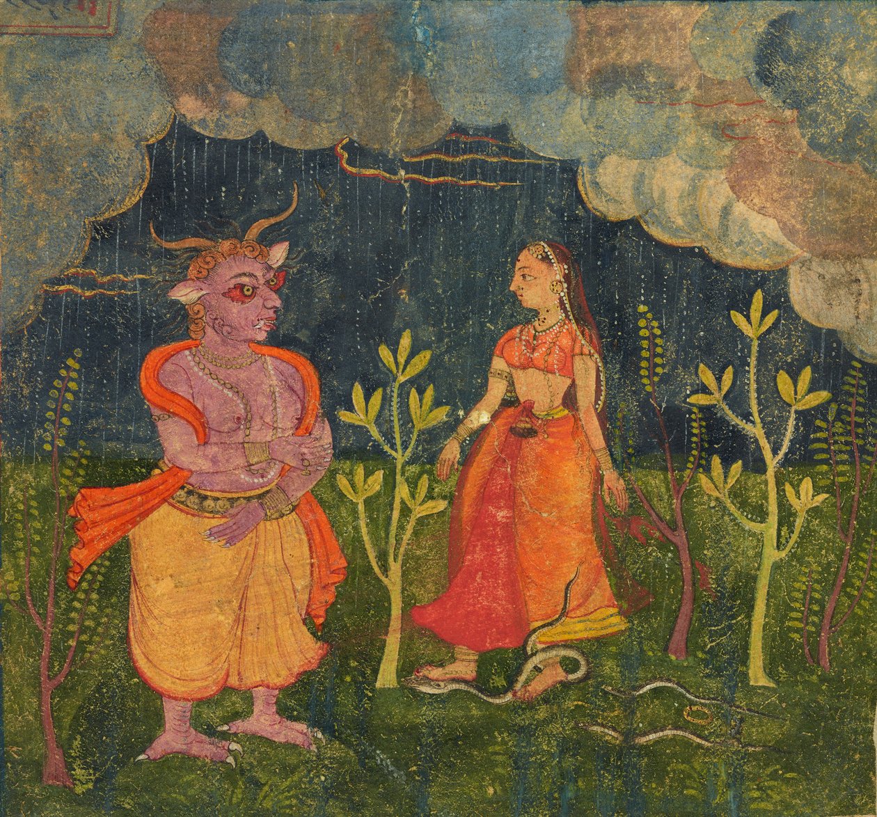 Abhisarika Nayika, Folio aus einem Rasikpriya von Unknown artist