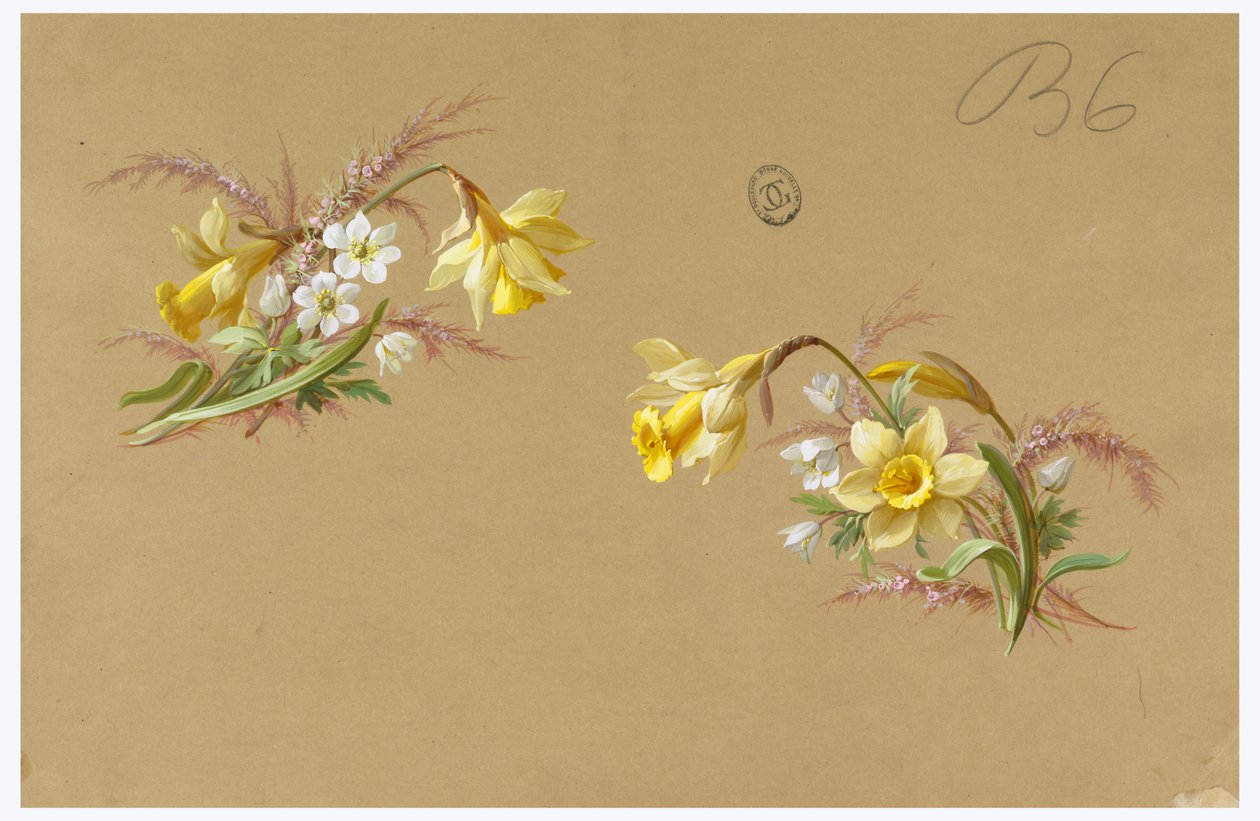 Design für Tapeten und Textilien: Blumen von Unknown artist